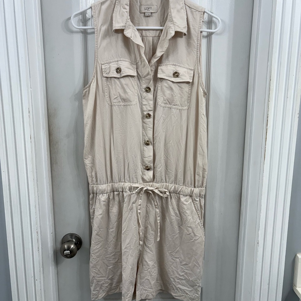 LOFT Cream Collared Dress